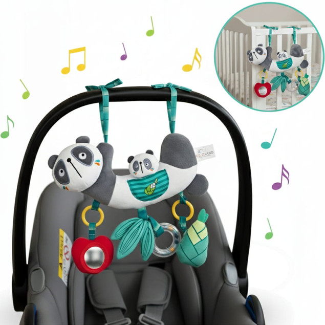 BOCIOLAND Zawieszka Do Wózka Fotelika Łóżeczka MIŚ PANDA Sensoryczna 0M+