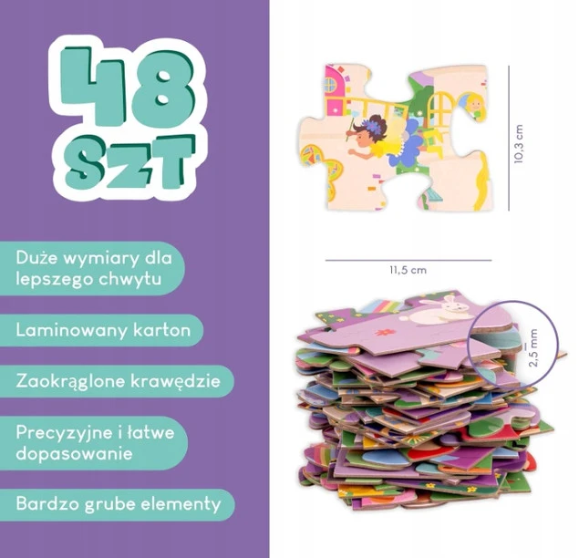 Opakowanie i detale Gigantycznych Puzzli XXL