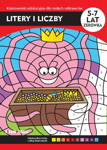Litery i liczby Kolorowanki edukacyjne Tamara Michałowska wyd. Siedmioróg