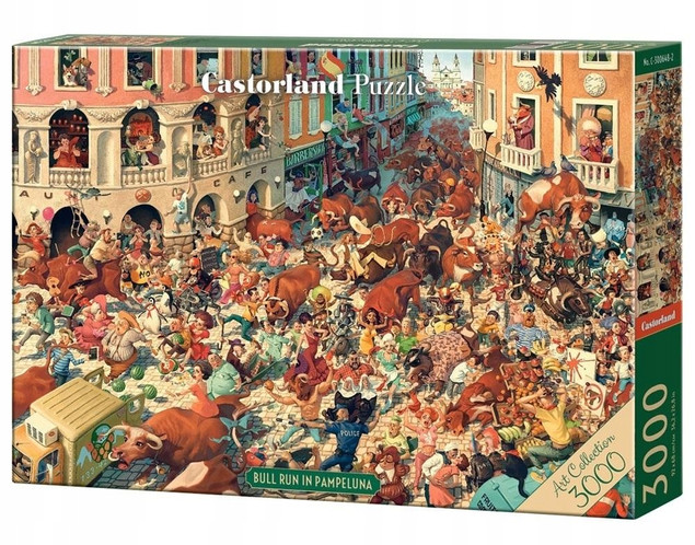 Puzzle 3000 Układanka Gonitwa Byków ENCIERRO Pampeluna Hiszpania 9+ Castor