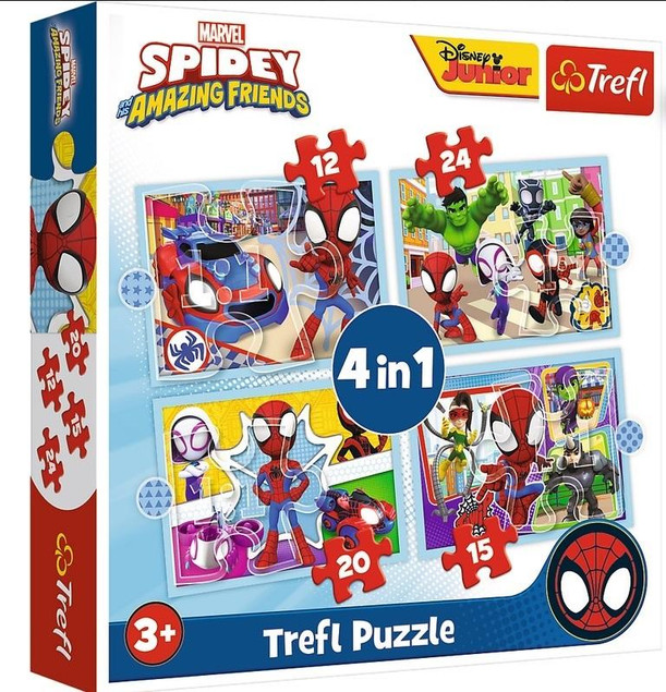 Puzzle 4w1 Układanka Dla Dzieci SPIDEY SPIDERMAN EKIPA 4 Układanki 3+ Trefl