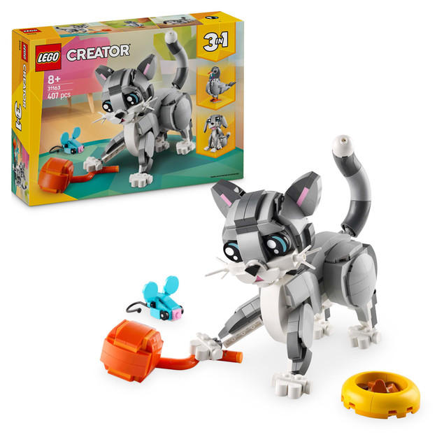 LEGO Creator 3 w 1 31163 Figlarny Kotek - Kot, Pies, Gołąb