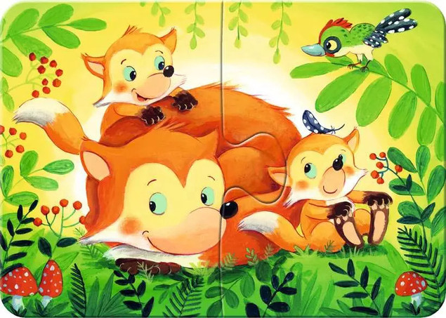 Puzzle Ravensburger 20 elementów Małe rodziny zwierząt