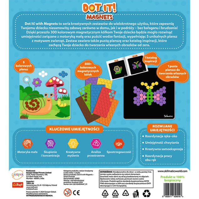 Trefl Skillmatics Dot It With Magnets zestaw kreatywny świat zwierząt 62601