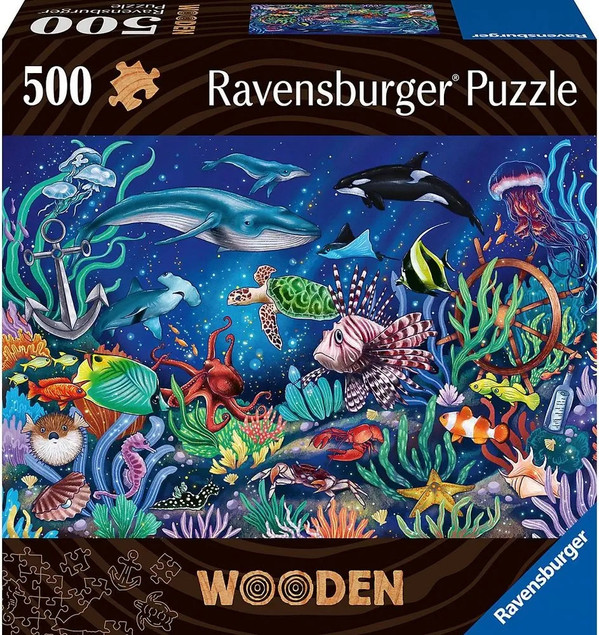 Ravensburger - Drewniane puzzle - Kolorowy świat morza 500