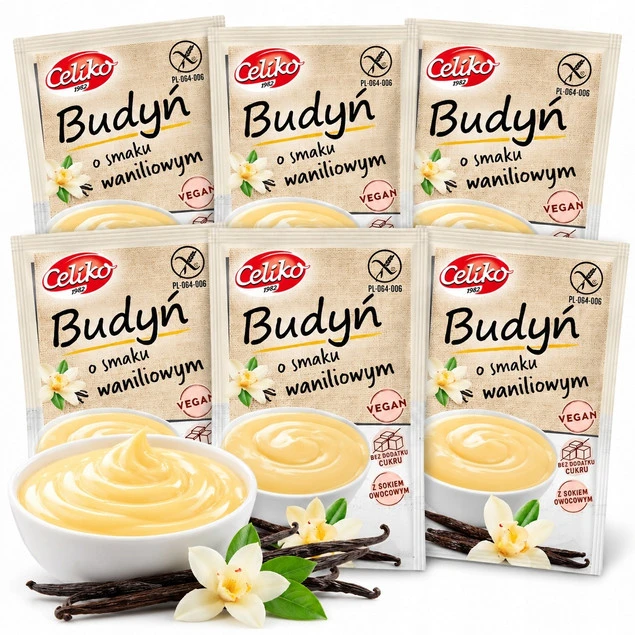 Budyń bez cukru waniliowy bez glutenu Celiko