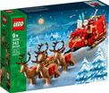 LEGO Iconic 40499 Sanie Świętego Mikołaja z Reniferami i Figurką Mikołaja