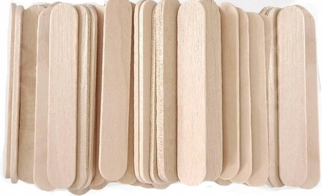 PATYCZKI DO PRAC PLASTYCZNYCH 50 szt. 65x10 mm NATURAL INTERDRUK