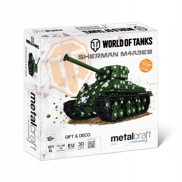 Metalcraft - World of Tanks - Czołg Sherman M4A3E8 metalowy zestaw DIY WOT