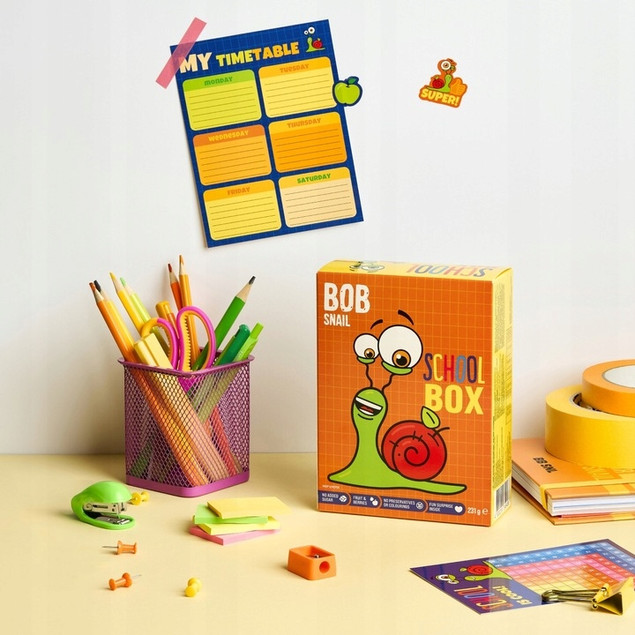 Wyprawka Szkolna BOB SNAIL Plan Lekcji Naklejki Zabawka Prezent Dla Ucznia