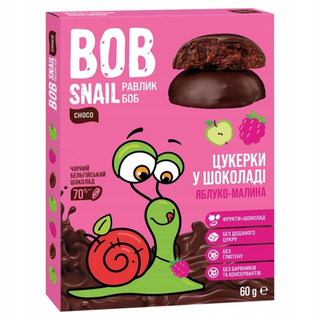 Przekąska Owocowa JABŁKO MALINA W Czekoladzie Bez Cukrów 60g BOB SNAIL