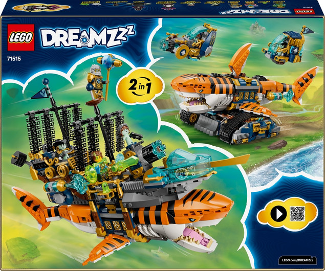 LEGO DreamZzz Rekinoczołg Tygrysi 71469 | Transformacja 2w1 Statek Piracki 1548 el.