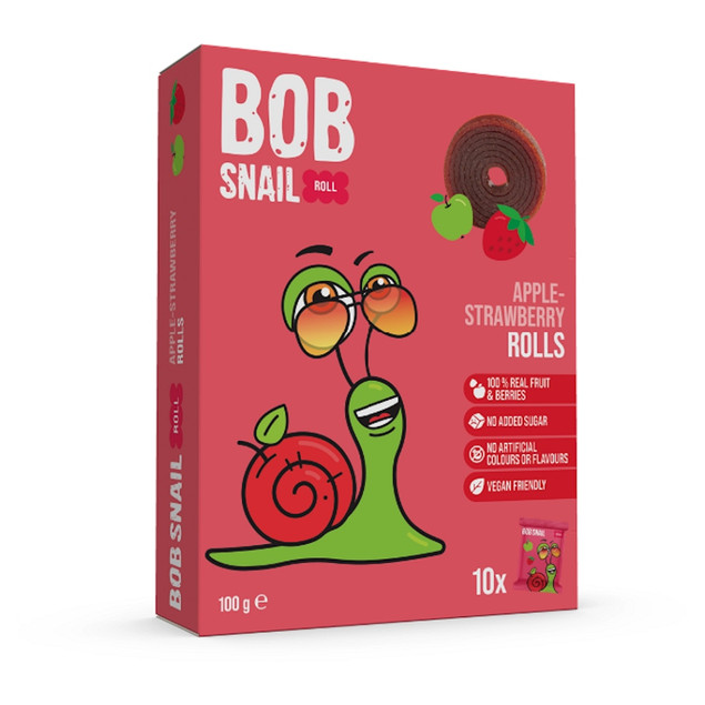 Rollsy Owocowe Jabłko Truskawka Bez Cukru 100g Bob Snail