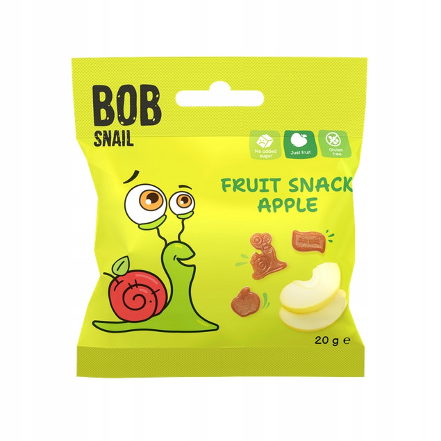 Bob Snail Żelki Jabłkowe 20g Bez Cukru x4