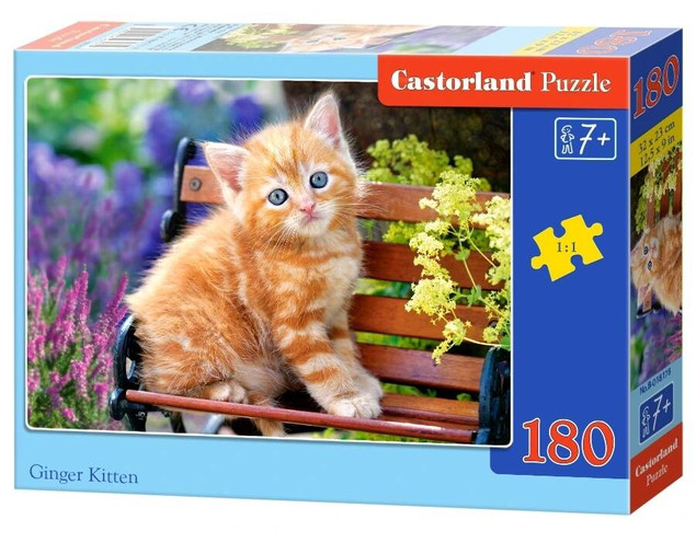 Puzzle 180 Układanka Kot RUDY KOTEK Na Ławce Zwierzak Słodki 7+ Castorland