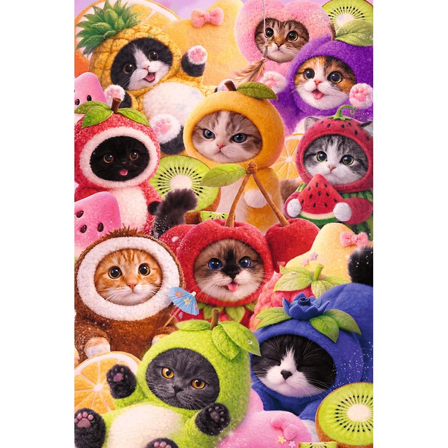 Puzzle Trefl 600 elementów Flamingo by Trefl, Owocowe kotki