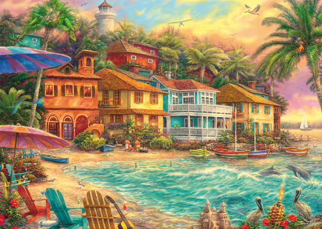 Puzzle Schmidt Spiele 1000 el. Chuck Pinson "Życie na Wyspie" Premium Quality