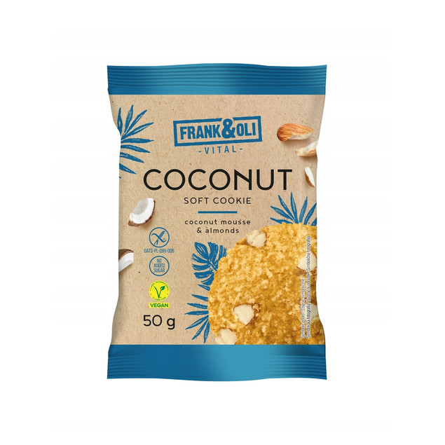 FRANK&OLI Ciasteczko Miękkie KOKOS MIGDAŁ Bez Cukru 50g x2