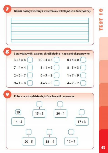 TESTY 1 PRZYKŁADY TESTÓW SPRAWDZAJĄCYCH DLA KL. 1 WYD. PRYZMAT