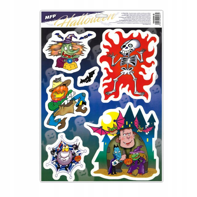 Naklejki Halloween Okienne HA005 30x42cm MIX 1szt.