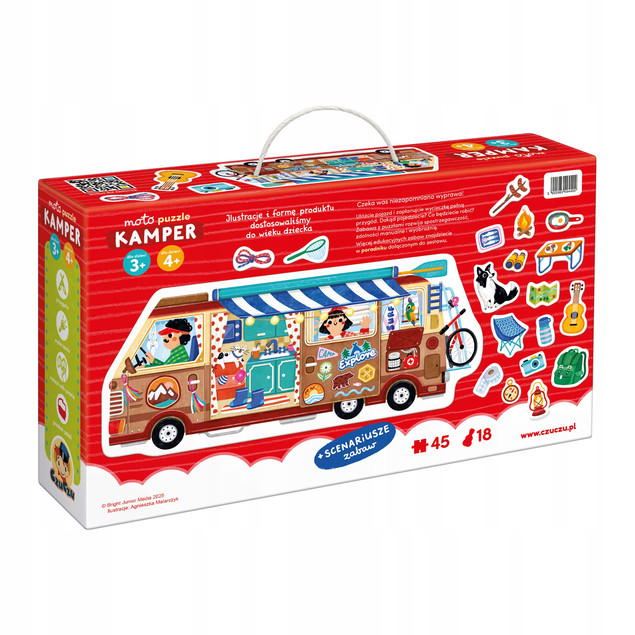 CzuCzu Moto puzzle Kamper 40 el. Edukacyjne Dzieci 3+ 4+