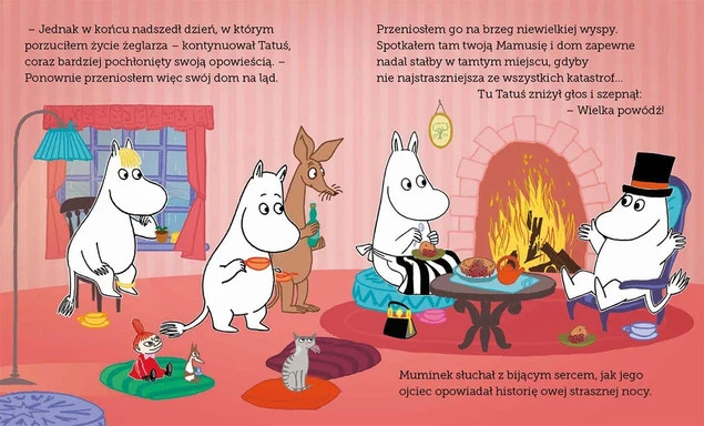Ilustracja z książki Muminek, Tatuś Muminka i wielka powódź