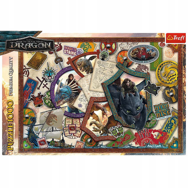 Trefl Puzzle 1000 Jak wytresować Smoka Bohaterowie: Czkawka, Szczerbatek 10959