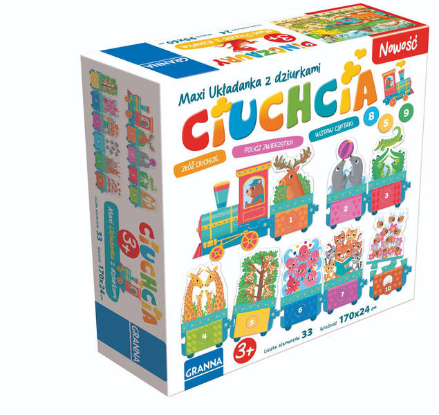 GRANNA Puzzle Maxi Ciuchcia ze Zwierzętami | Układanka Edukacyjna 33 el.