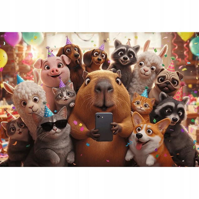 Puzzle Trefl 160 elementów Słodkie selfie – Zabawa ze Zwierzętami