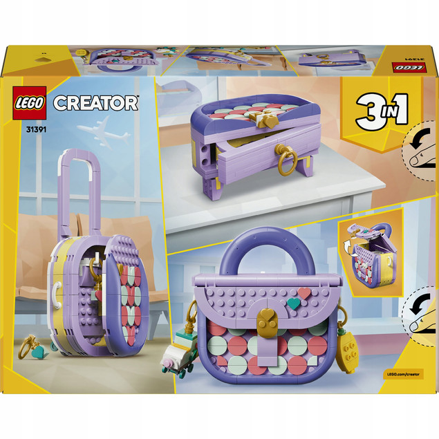 LEGO Creator 3w1 31391 Modna Torebka ze Schowkiem i Walizka