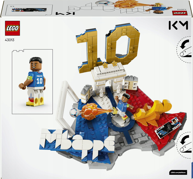 LEGO Editions 43013 Kylian Mbappé – Piłkarskie Moment 10; kolekcjonerski model 490 el.