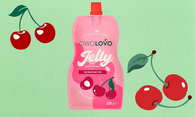 OWOLOVO Jelly galaretka w tubce jabłko wiśnia deser bez cukru 200g