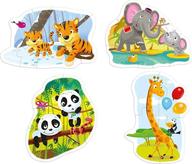 Puzzle Multigra Baby 4w1 Dzikie Zwierzęta 22 elementy