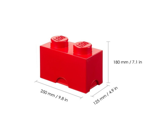 Pojemnik LEGO Storage Brick 2 Czerwony na Klocki i Zabawki