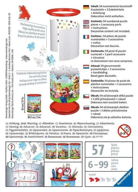 Puzzle 3D Ravensburger Super Mario Przybornik 54 el. bez kleju dla dzieci