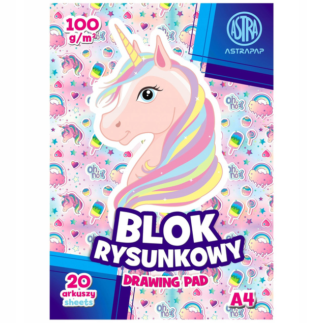 Blok rysunkowy biały A4 20k ASTRA