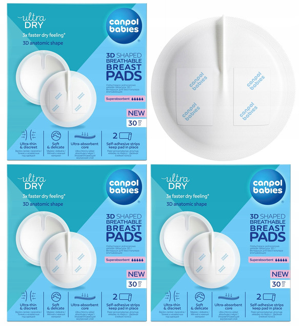 3x CANPOL Wkładki Laktacyjne Żelujące BASIC 3x30 Sztuk