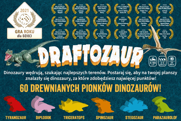 Draftozaur Rodzinna Gra Planszowa O Dinozaurach 8+ Nasza Księgarnia
