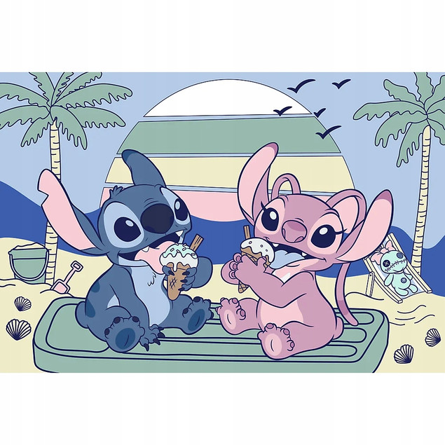 Trefl Puzzle 60 el. Lilo&Stitch Zabawa ze Stitchem + Plakat Kolekcjonerski