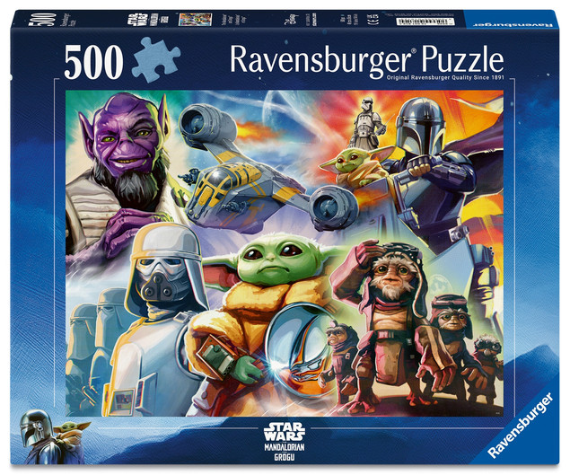 RAVENSBURGER Star Wars: Mandalorian i Grogu - Puzzle 500 elementów