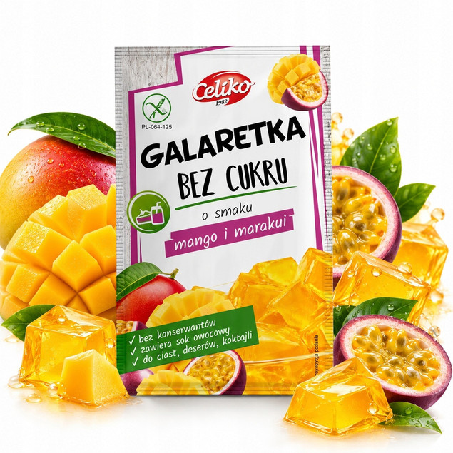Celiko Galaretka Bez Cukru Mango Marakuja Bezglutenowa 14 g