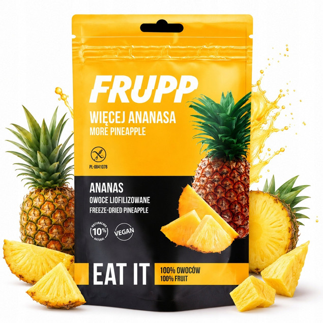 Frupp liofilizowany ananas bezglutenowy 15 g