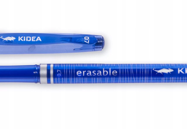Długopis Zmazywalny Niebieski 0,7 mm Wymazywalny Ścieralny Z Gumką Kidea 2 sztuki