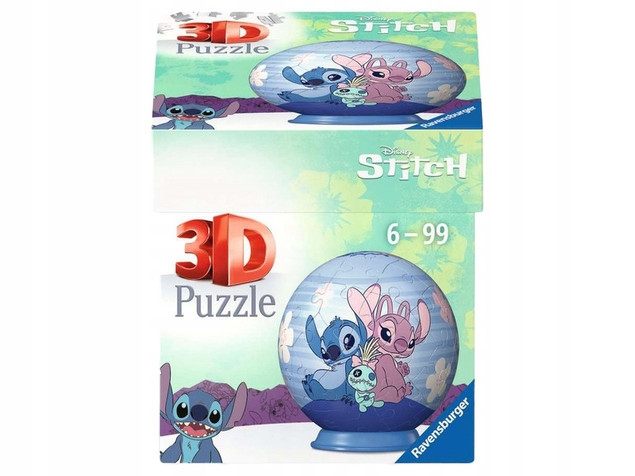 Puzzle 3D RAVENSBURGER Disney Stitch 3 Kula 11599 (54 elementy)