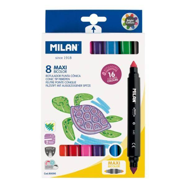 Flamastry 2-stronne 16kol Bicolor MILAN