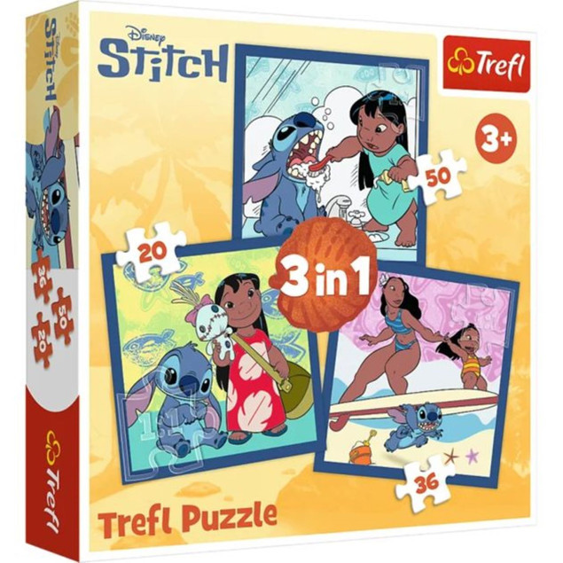 Puzzle 3 w 1 Czas ze Stitchem
