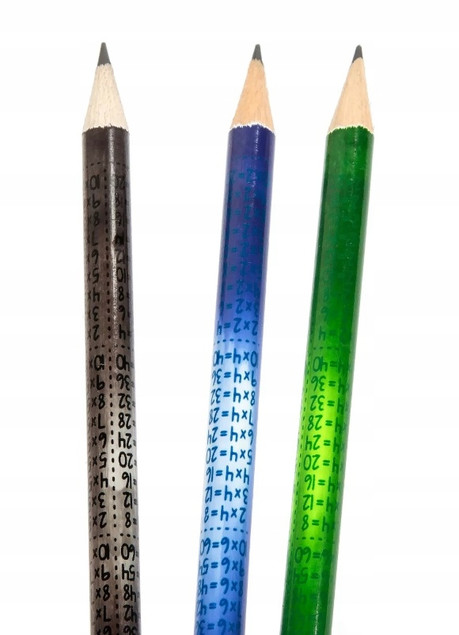 Ołówek Szkolny Magiczny Ze Znikającą Tabliczką Mnożenia i Gumką HB Kidea x3