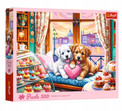 Trefl Puzzle 500 elementów Szczenięca Miłość Pieski Kawiarnia