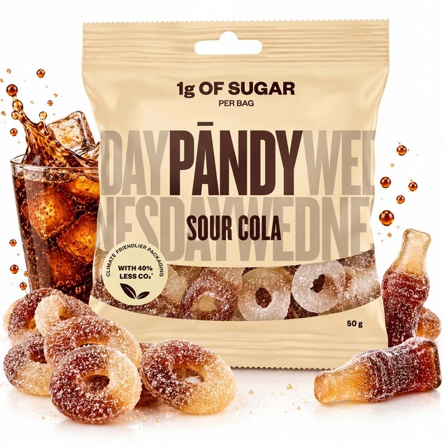 PANDY Sour Cola Żelki Bez Cukru 50g