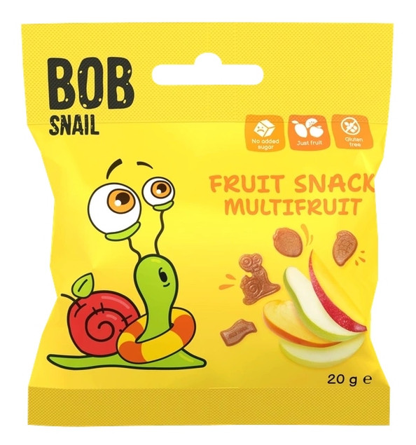 BOB SNAIL Żelki Owocowe WIELOOWOCOWE Bez Dodatku Cukru 20g